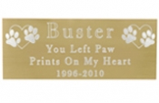 Engraved Pet Memorial Plaque- Large Brass Finish
