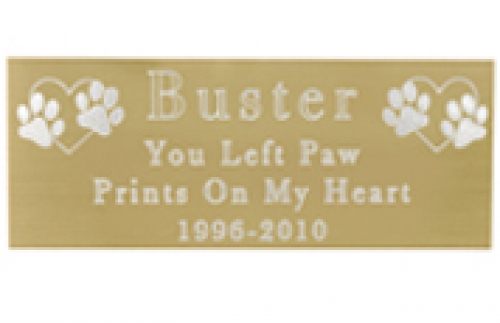 Engraved Pet Memorial Plaque- Large Brass Finish