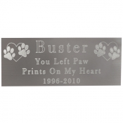 Engraved Pet Memorial Plaque- Large Silver Finish