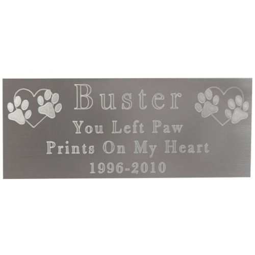 Engraved Pet Memorial Plaque- Large Silver Finish