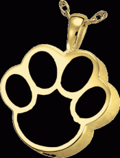 Gold Plated Black Inlay Paw Print