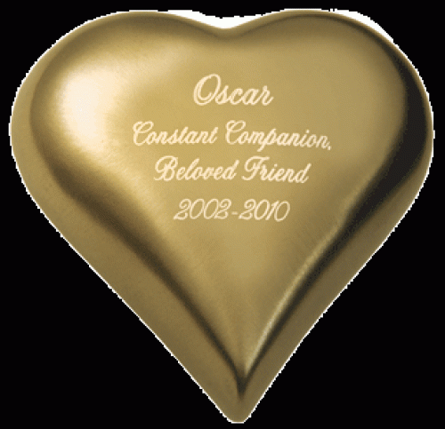 Pet Urn Keepsake: Brass Heart