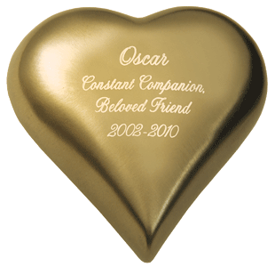 Pet Urn Keepsake: Brass Heart